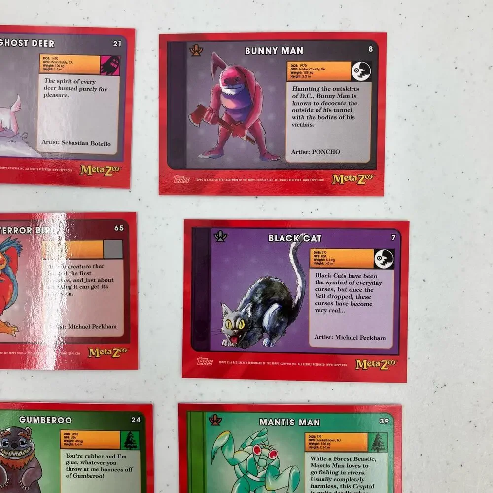 Topps MetaZoo Cryptid Nation Tripodero Roperite Mixed Lot 12 Trading Game Cards